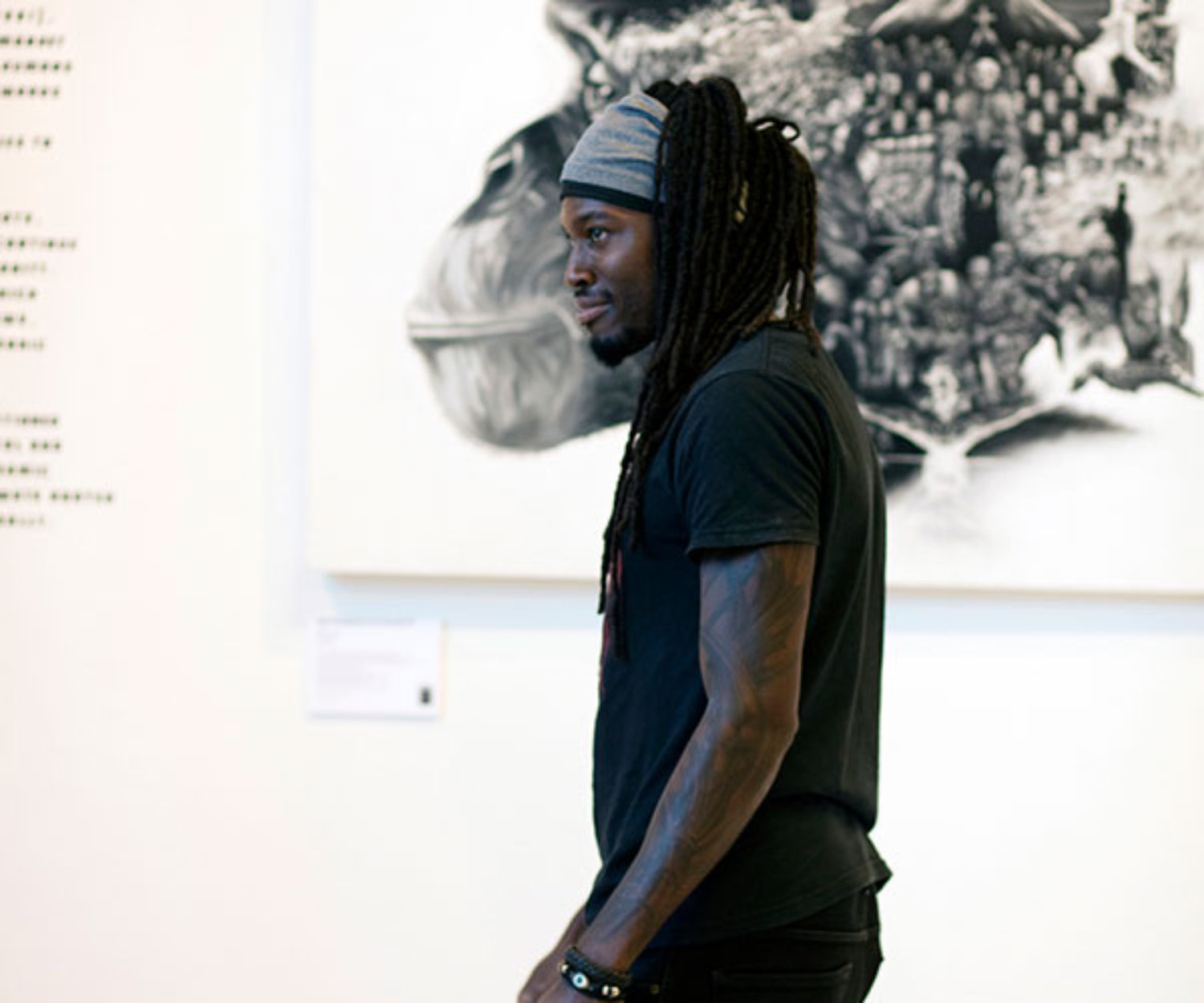 One of our models Herby Desriveaux taking in the scene before the show.