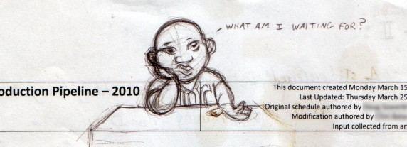 Office doodle during a meeting from work days gone by. Perhaps a sign an early sign of discontent.